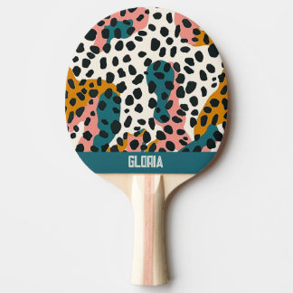 Raquette De Ping Pong Motif léopard