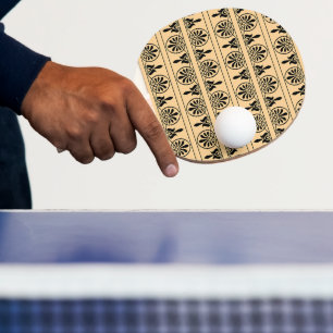 Raquette De Ping Pong Motif Méditerranéen Arabesque Grec Brun
