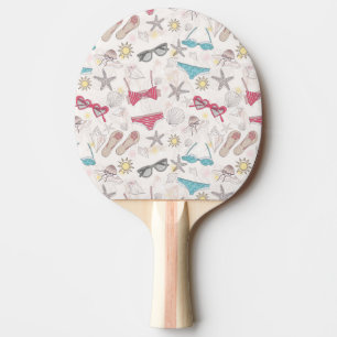 Raquette De Ping Pong Motif mignon d'abrégé sur été