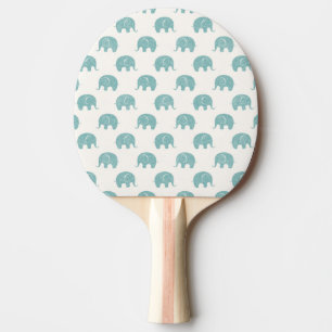 Raquette De Ping Pong Motif mignon turquoise d'éléphant