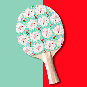 Raquette De Ping Pong Motif Ogee Santa Noël Pickleball