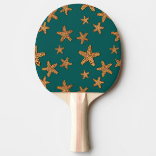 Raquette De Ping Pong Motif orange d'étoiles de mer