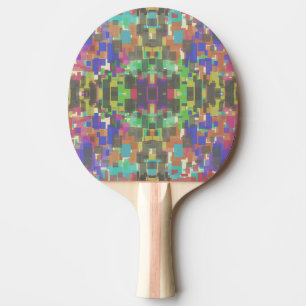 Raquette De Ping Pong Motif Pixelisé Au-Delà Des Couleurs De L'Arc-En-Ci