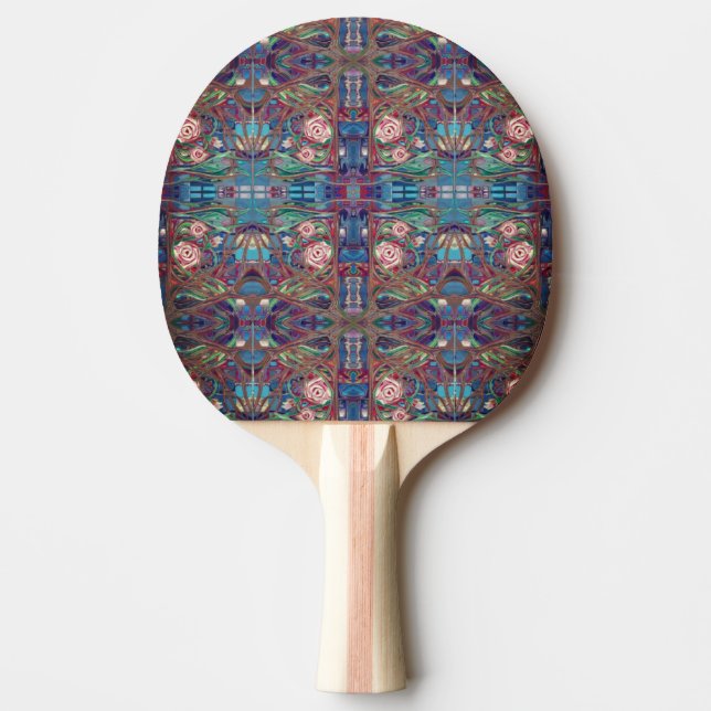 Raquette De Ping Pong motif rose (Devant)