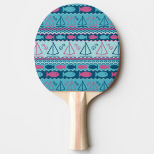 Raquette De Ping Pong Motif superbe de poissons et de voilier