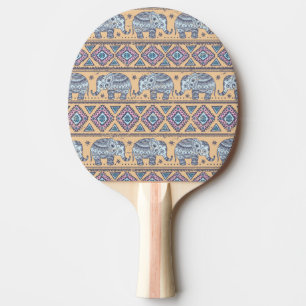 Raquette De Ping Pong Motif tribal Blue Ethnic Elephant