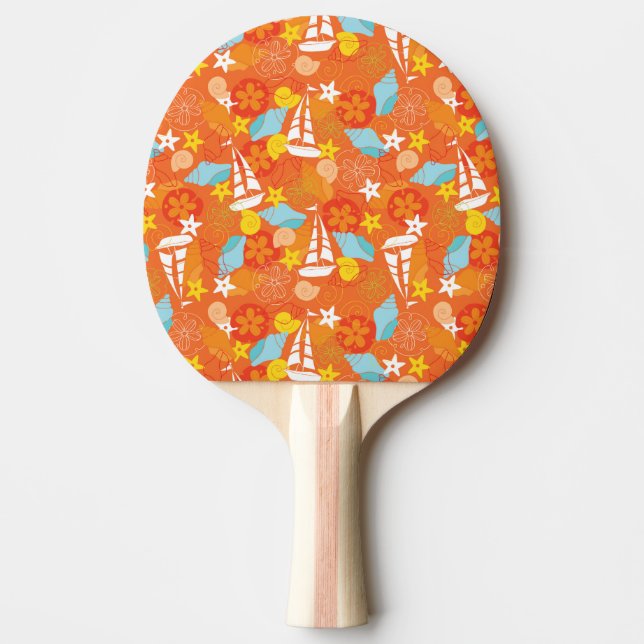Raquette De Ping Pong Motif tropical de voilier (Devant)