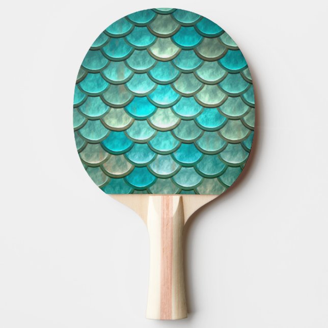 Raquette De Ping Pong Motif vert de menthe d'échelles de poissons de (Devant)