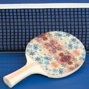 Raquette De Ping Pong Motif vintage Snowflakes - Ping Pong Paddle