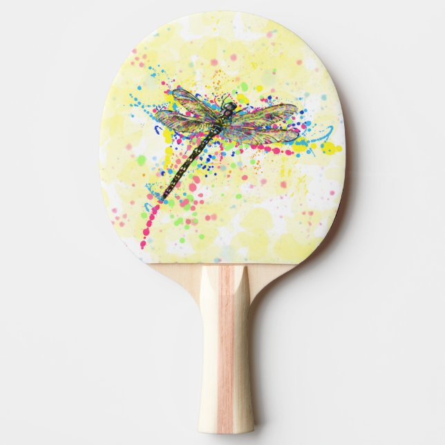 Raquette De Ping Pong Mouche dragonfly à l'aquarelle tendance mignonne (Devant)