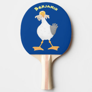 Raquette De Ping Pong Mouette drôle avec frites dessin animé