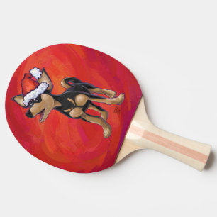 Raquette De Ping Pong Noël Chihuahua en rouge