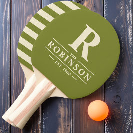 Raquette De Ping Pong Nom de famille et Polo initial Willow Green