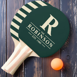 Raquette De Ping Pong Nom de famille et Polo Sage initial Vert