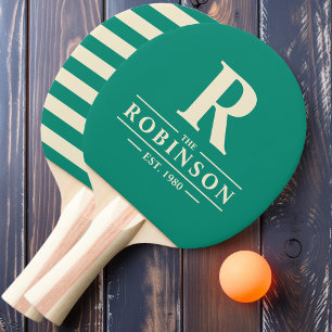 Raquette De Ping Pong Nom de famille & Initial Polo Aqua Beach Breeze