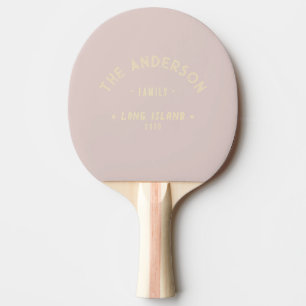 Raquette De Ping Pong Nom de famille Lavande Baiser Vintage Bord de Mer