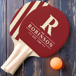 Raquette De Ping Pong Nom de famille & Polo Striing initial Cranberry pr