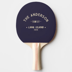 Raquette De Ping Pong Nom de famille vintage bord de mer Océan de minuit