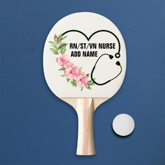Raquette De Ping Pong Nom de l'infirmière étudiante-inscrite-ancienne