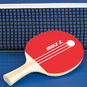 Raquette De Ping Pong Nom de rayures sportives ROUGE
