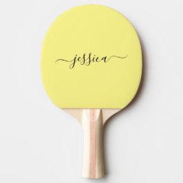 Raquette De Ping Pong Nom de script jaune moderne pagaie ping pong