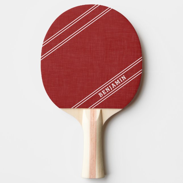Raquette De Ping Pong Nom du joueur moderne moderne rouge et blanc (Devant)