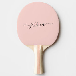 Raquette De Ping Pong Nom du script rose vif moderne