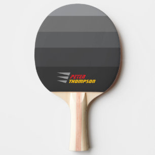 Raquette De Ping Pong Nom élégant rayures grises 