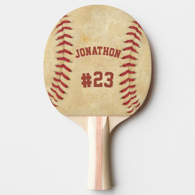 Raquette De Ping Pong Nom et numéro personnalisés Baseball (Devant)