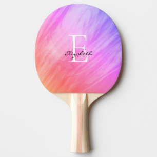 Raquette De Ping Pong Nom Monogram Girly Pink 