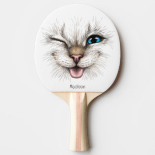 Raquette De Ping Pong Nom personnalisé Chat à plume