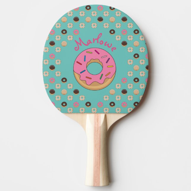 Raquette De Ping Pong Nom personnalisé Donuts émaillés (Devant)