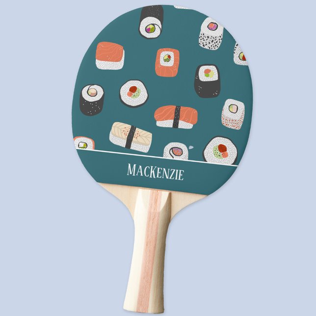 Raquette De Ping Pong Nom personnalisé du Sushi (Fun personalized name Japanese sushi ping pong paddle)