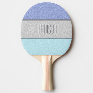 Raquette De Ping Pong Nom personnalisé Faux Paillettes Brillantes