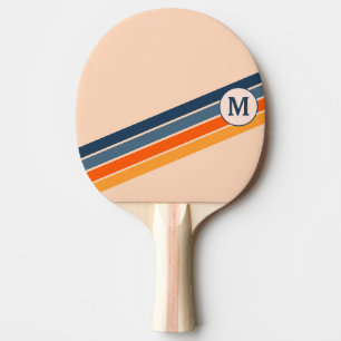 Raquette De Ping Pong Nom personnalisé Ligne colorée Bleu Bleu Rouge