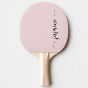 Raquette De Ping Pong Nom personnalisé rose vif moderne Signature Script