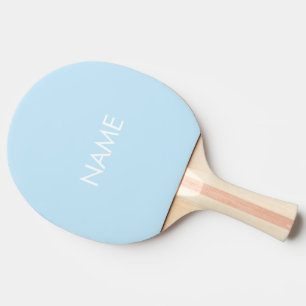 Raquette De Ping Pong Nom personnalisé texte monogramme bleu clair mini