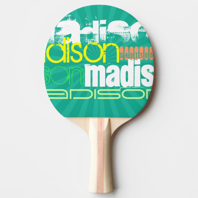 Raquette De Ping Pong Nom personnalisé vert Turquoise (Devant)