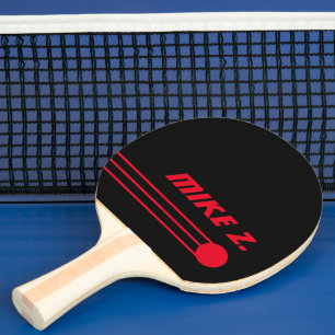 Raquette De Ping Pong Nom rouge personnalisé sur le noir