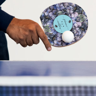 Raquette De Ping Pong Noms de Couple de Mariage Floral Noir Moody Classi