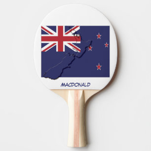 Raquette De Ping Pong NOUVELLE ZÉLANDE DRAPEAU & CARTE Personnalisé