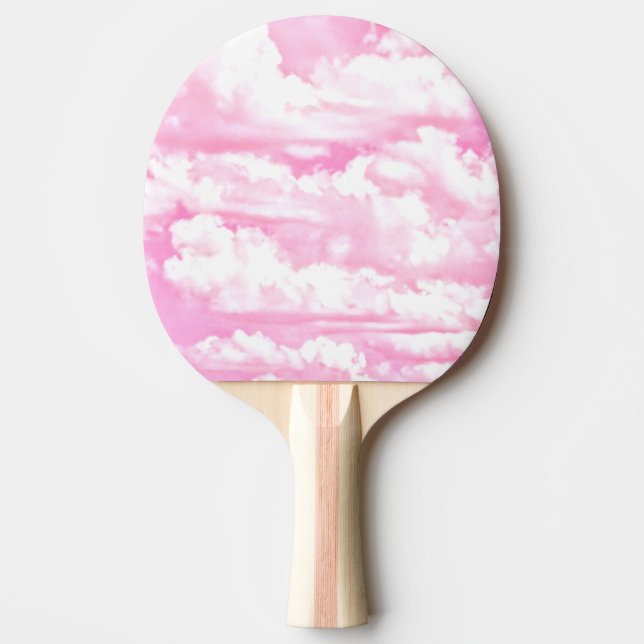 Raquette De Ping Pong Nuages de filles rose Fuchsia doux (Devant)