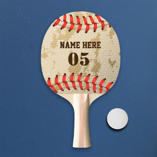 Raquette De Ping Pong Numéro de base-ball Vintage personnalisé Rétro