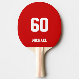 Raquette De Ping Pong Numéro de nom personnalisé rouge