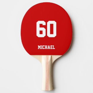 Raquette De Ping Pong Numéro de nom personnalisé rouge