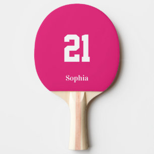 Raquette De Ping Pong Numéro de nom personnel rose