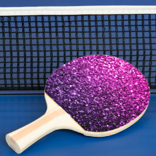 Raquette De Ping Pong Ombre rose violet faux paillettes scintillantes