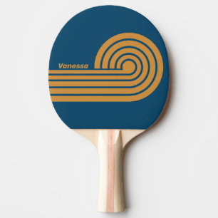 Raquette De Ping Pong Or Royal Or Double Courbes Rayures avec Nom