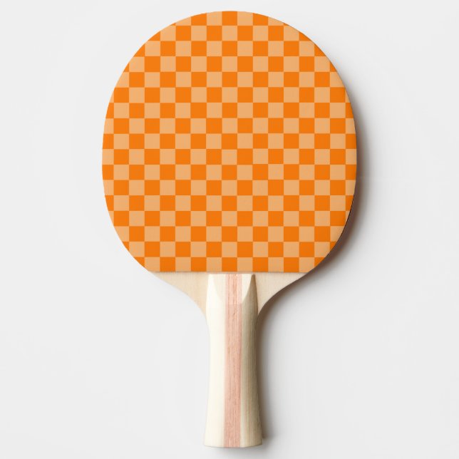 Raquette De Ping Pong Orange Combination Checkerboard par Shirley Taylor (Devant)