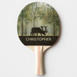 Raquette De Ping Pong Orignaux dans l'illustration de forêt